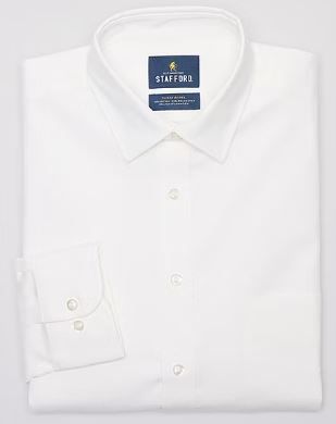 Photo 1 of Stafford Advanced Performance Sweat Repel Men's Regular Fit Stretch Fabric Wrinkle Free Long Sleeve Dress Shirt - L 16-16 1/2 , 34-35