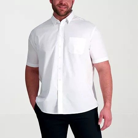 Photo 1 of Big & Tall Haggar Life Khaki with REPREVE Comfort Woven Button-Down Shirt, 3x-large, White