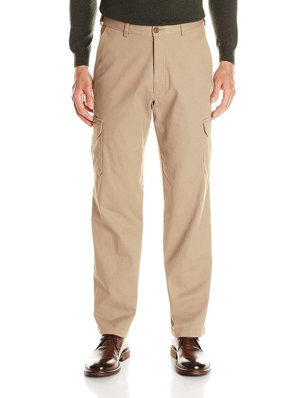 Photo 1 of Haggar Stretch Comfort Cargo Men's Stretch Fabric Straight Classic Fit Cargo Pant, 42 x 32, Beige
