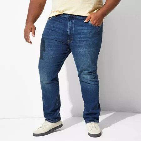 Photo 1 of Mutual Weave Big and Tall Men's Tapered Leg Regular Fit Jeans, 48 x 30, Blue
