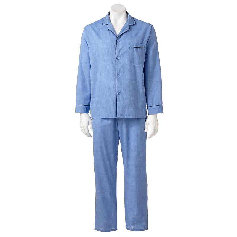 Photo 1 of Hanes Men's Pajama Set - Medium Blue
