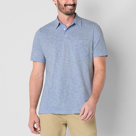 Photo 1 of St. John's Bay Sueded Jersey Men's Classic Fit Short Sleeve Polo Shirt, XXL, Blue
