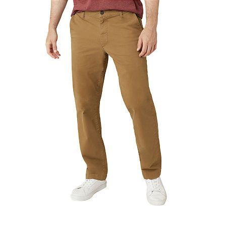 Photo 1 of Chaps Men's Big and Tall Straight Fit Flat Front Pant, 44 x 32, Brown
