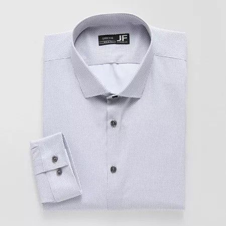 Photo 1 of J. Ferrar 360 Stretch Men's Big & Tall Slim Fit Wrinkle Free Long Sleeve Dress Shirt, 19-19.5 34-35, Black (3XL)
