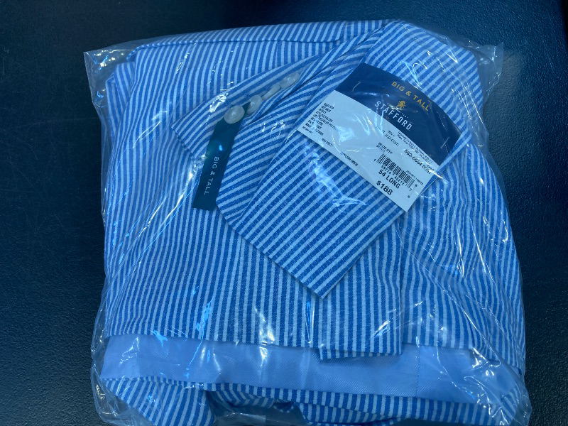 Photo 1 of Stafford Seersucker Men's Big and Tall Classic Fit Sport Coat, 54 Big Long, Blue

