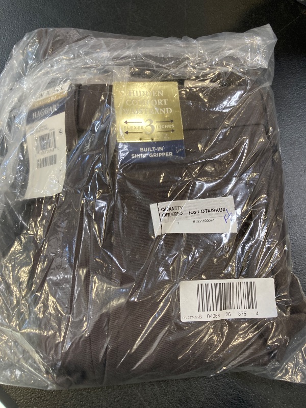 Photo 1 of Haggar Men's Iron Free Premium Khaki Classic-Fit Flat-Front Pant - Espresso - 36W x 30L

