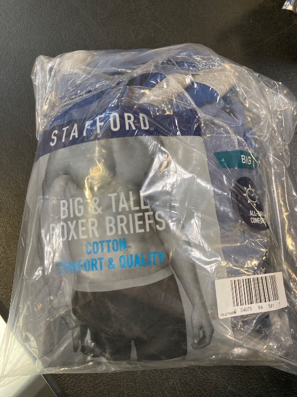 Photo 1 of Stafford Cotton Men's Big and Tall 4 Pack Boxer Briefs - 3XL
