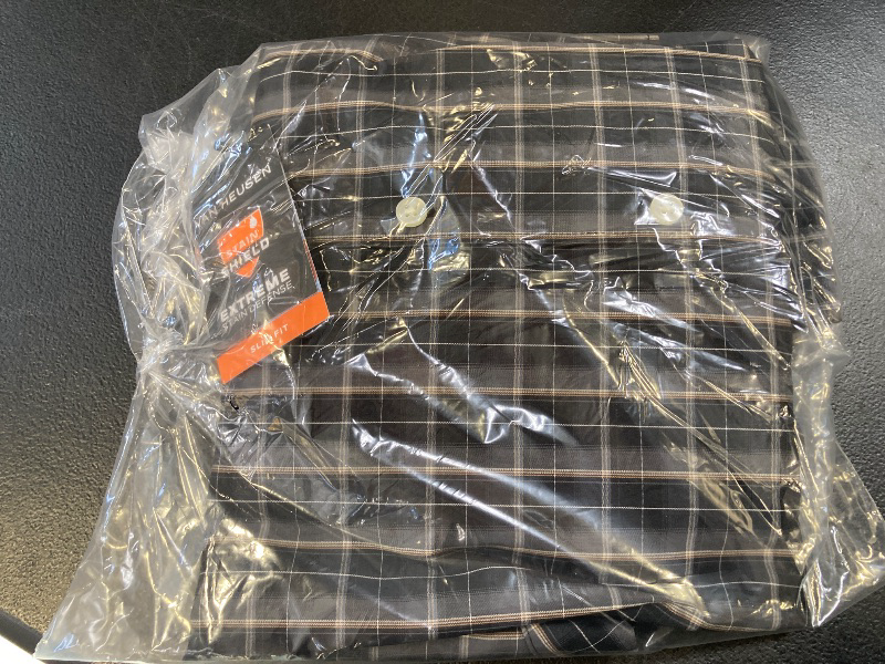 Photo 1 of Van Heusen Men's Slim Fit Long Sleeve Plaid Button-Down Shirt, Medium, Gray

