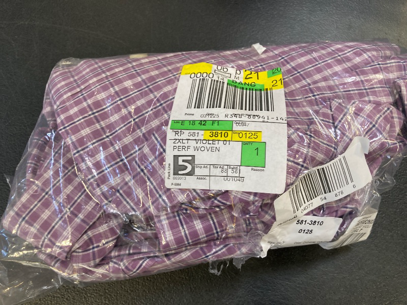 Photo 1 of IZOD Performance Comfort Big and Tall Men's Classic Fit Long Sleeve Gingham Button-Down Shirt, 2x-large Tall, Purple
