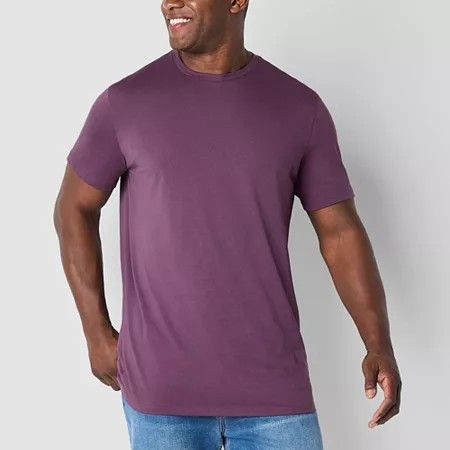 Photo 1 of St. John's Bay Super Soft Big and Tall Men's Crew Neck Short Sleeve T-Shirt, 4x-large, Purple
