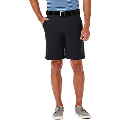 Photo 1 of Haggar Men's Cool 18 Pro Flat Front Classic-Fit 9.5" Shorts - Black - 40W