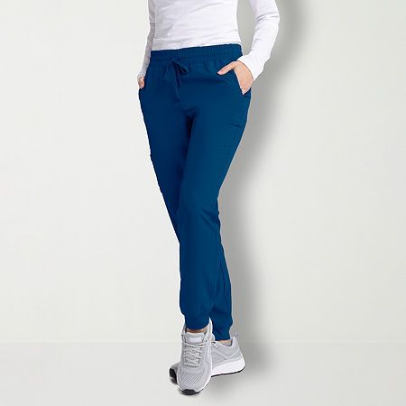 Photo 1 of Skechers Skp552 Theory 4-Pocket Mid-Rise Jogger Women's Plus Tall Stretch Fabric Moisture Wicking Scrub Pant, X-large Tall, Blue
