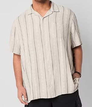 Photo 1 of Arizona Men's Short Sleeve Fitted Sleeve Classic Fit Big and Tall Button-Down Shirt - 2XLT