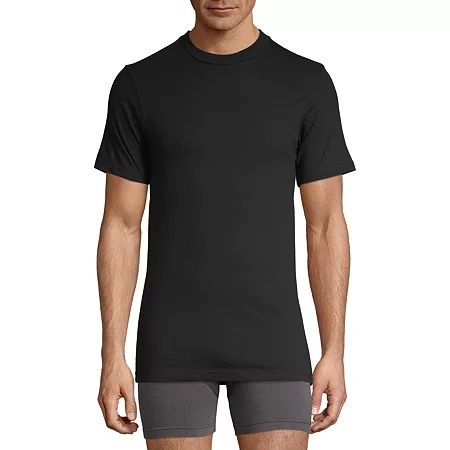 Photo 1 of Stafford Heavyweight Men's 3 Pack Short Sleeve Crew Neck T-Shirt, Small, Black
