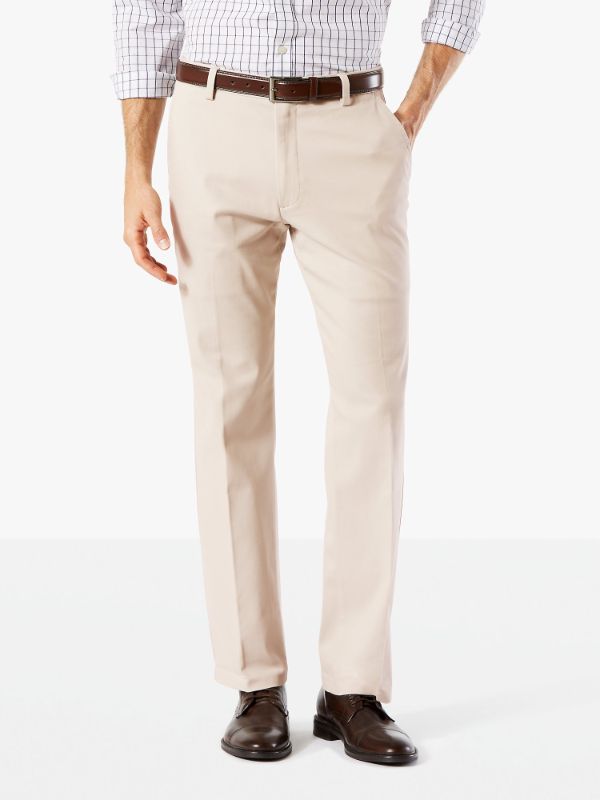 Photo 1 of Dockers Easy Khaki with Stretch Men's Straight Straight Fit Flat Front Pant, 36 x 32, Beige