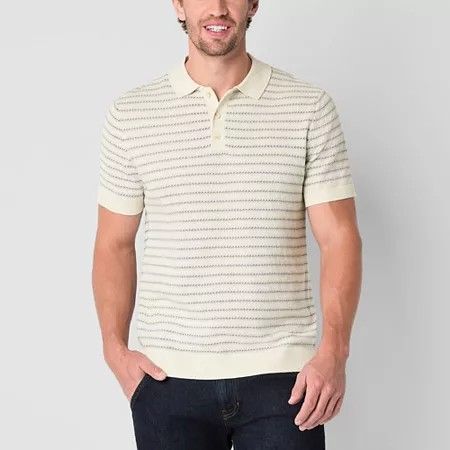 Photo 1 of Mutual Weave Men's Regular Fit Short Sleeve Polo Shirt, Medium, White