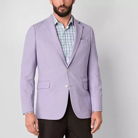 Photo 1 of Stafford Seersucker Men's Classic Fit Sport Coat, 52 Regular, Purple