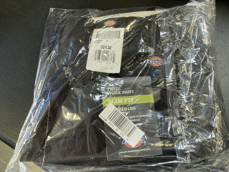 Photo 1 of Dickies Slim Fit Tapered Leg Multi-Use Pocket Work Pants, Black, 30 x 30