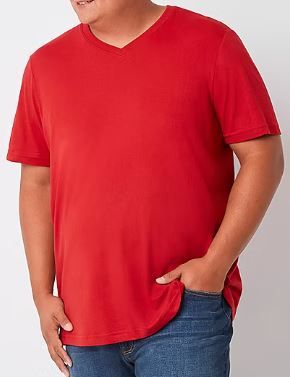 Photo 1 of St. John's Bay Big and Tall Men's V Neck Short Sleeve T-Shirt - 3XLT
