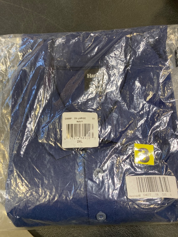 Photo 1 of Hanes X-Temp Unisex Adult Classic Fit Short Sleeve Polo Shirt, 2xl, Blue
