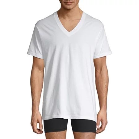 Photo 1 of Stafford Ultra Soft Men's 4 Pack Short Sleeve V Neck T-Shirt, Large, White