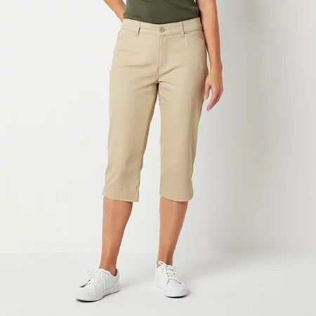 Photo 1 of St. John's Bay Secretly Slender Women's Slim Mid Rise Regular Fit Capri Pant, 10, Beige