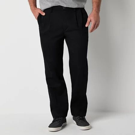 Photo 1 of St. John's Bay Universal Wrinkle Free Easy Care Men's Straight Classic Fit Pleated Pant, 32 x 30, Black