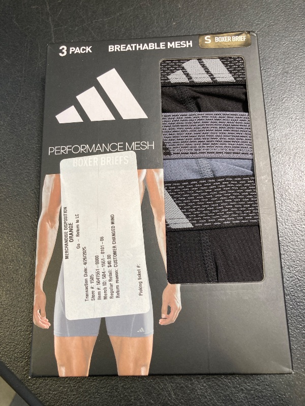 Photo 1 of adidas Men's Performance Athletic Mesh Boxer Brief Underwear 3-Pack, Moisture Wicking, Sport Comfort, Black/Onix Grey/Black, Small