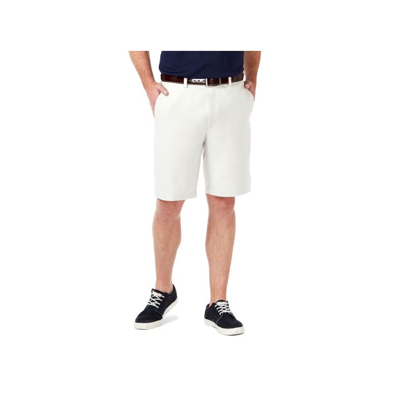Photo 1 of Haggar Men's Cool 18 Pro Flat Front Classic-Fit 9.5" Shorts - White - 40W