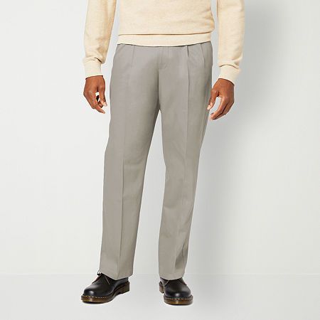 Photo 1 of Dockers Signature Iron Free Khaki with Stain Defender Men's Comfort Waistband Straight Relaxed Fit Pleated Pant, 36 X 30, Beige
