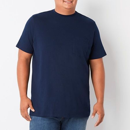 Photo 1 of St. John's Bay Super Soft Big and Tall Men's Crew Neck Short Sleeve Moisture Wicking T-Shirt, 3x-large, Blue