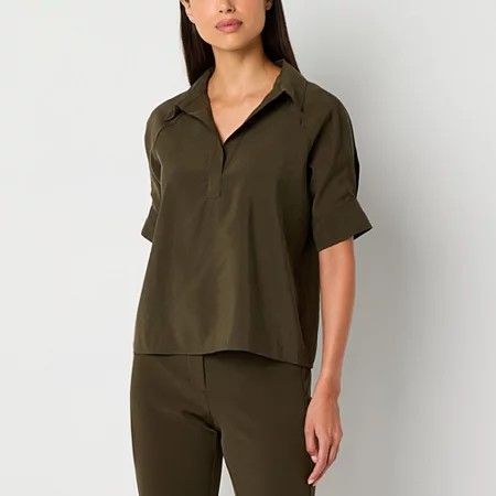 Photo 1 of Worthington Women's Short Sleeve Blouse, X-small, Green
