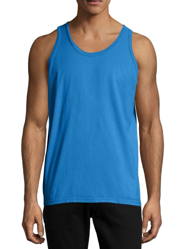Photo 1 of Hanes Unisex Garment Dyed Cotton Tank Summer Sky Blue L
