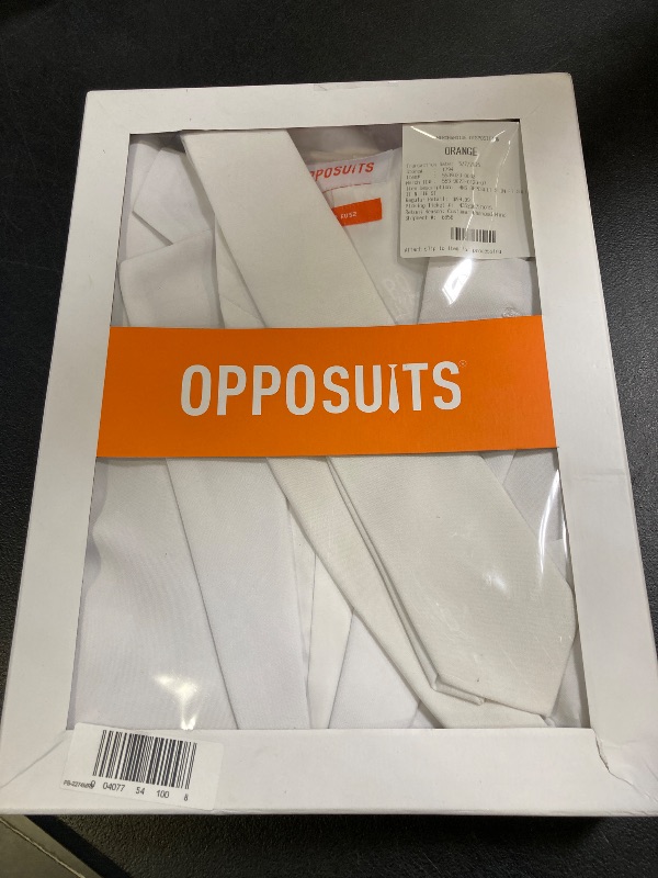 Photo 1 of Opposuits Men's Slim Fit Solid Suit & Tie Set, 42 Regular, White
