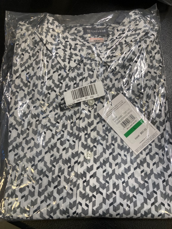 Photo 1 of Van Heusen Men's Long Sleeve Camp Shirt, Large, White
