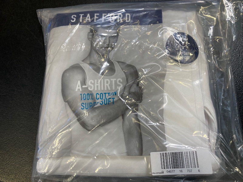Photo 1 of Stafford Ultra Soft Men's Sleeveless 4 Pack Tank, Large, White
