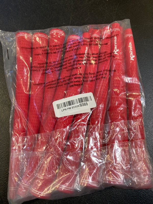 Photo 1 of Karma Velour 13 Piece Golf Grip Set, Red Jumbo (+1/16” Oversize) Rubber Velvet Style Replacement Golf Club Grips for Men