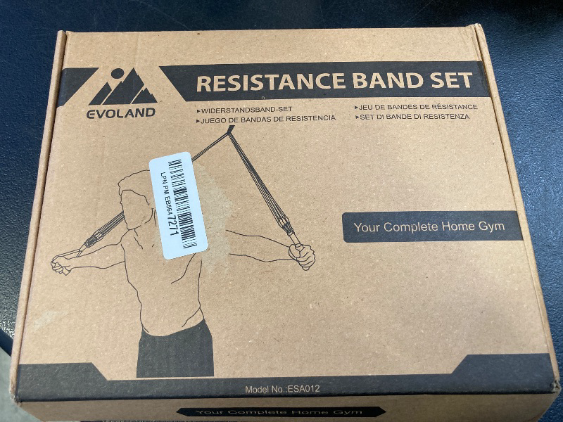 Photo 1 of Resistance Bands Set (12pcs), Workout Bands with Handles, Door Anchor, Ankle Straps and Carry Bag, Exercise Bands for Shape Body and Home Workouts