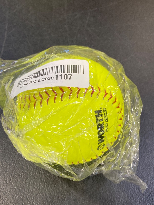 Photo 1 of Worth | Slowpitch Softballs | USA / ASA Approved | 12 Count | 12” | Optic Yellow - Pro Tac Hot Dot - Synthetic Yellow Cover