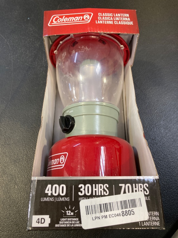 Photo 1 of Coleman 700L LED Lantern with 4D Battery, Water & Impact-Resistant Lantern with Carry Handle, Lifetime LED Lights Never Need Replacing