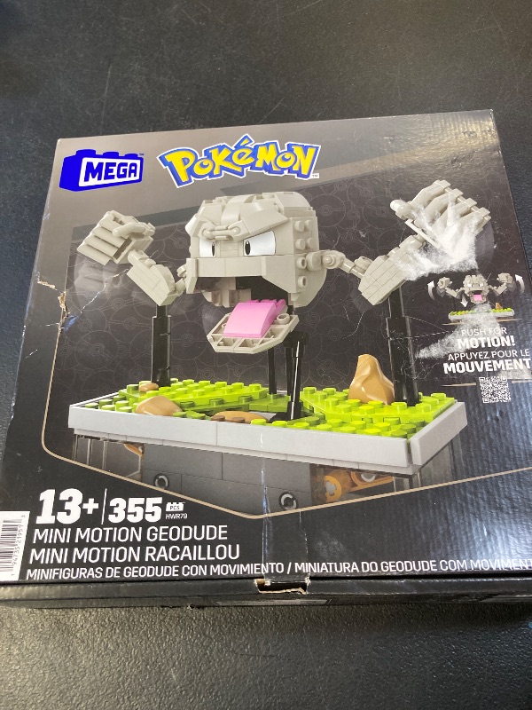 Photo 1 of MEGA Pokémon Building Toys Set, Mini Motion Geodude with 343 Pieces, 5 Inches Tall, Moving Arms and Mouth, Adult Collectible