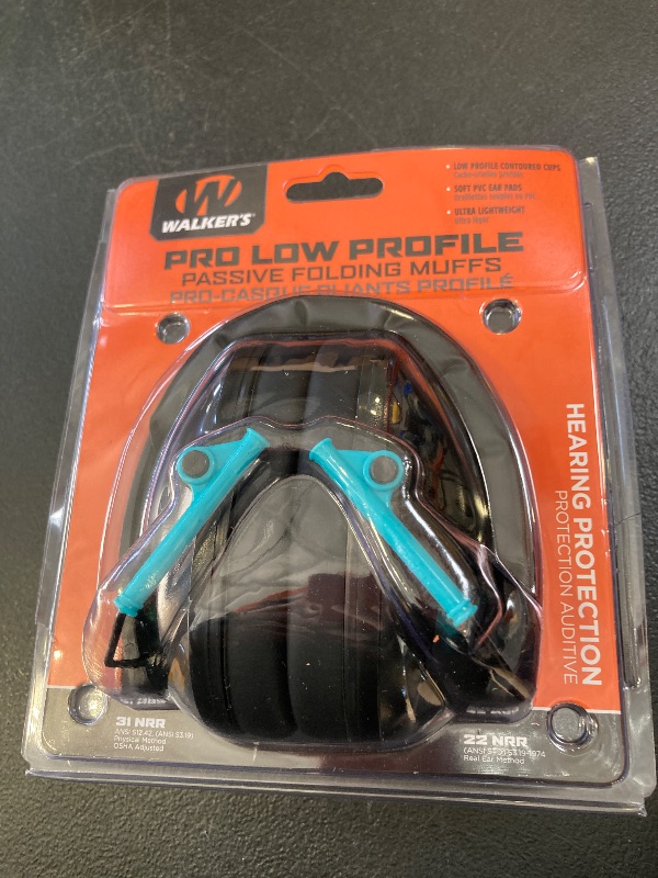 Photo 1 of Walker's Passive Low Profile Folding Muff- Black/Teal