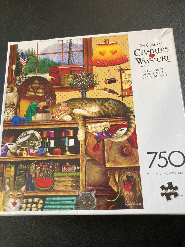 Photo 1 of Buffalo Games - Charles Wysocki - Yarn Duty - 750 Piece Jigsaw Puzzle for Adults -Challenging Puzzle Perfect for Game Nights - Finished Size is 24.00 x 18.00