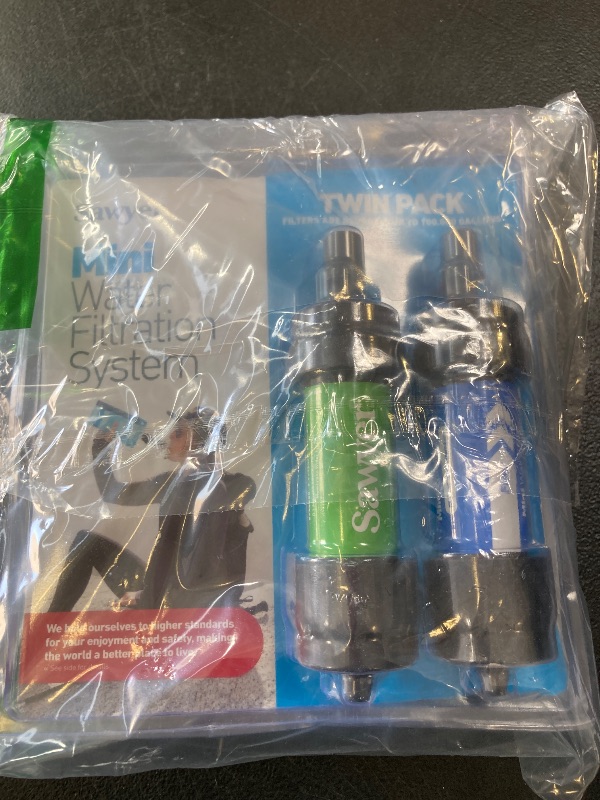 Photo 1 of Sawyer Products SP2101 MINI Water Filtration System, 2-Pack, Blue and Green