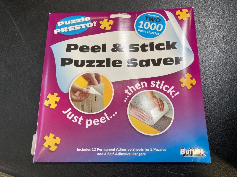 Photo 1 of (2 Pack)Puzzle Presto! Peel & Stick Puzzle Saver: The Original and Still The Best Way to Preserve Your Finished Puzzle! 12 Adhesive Sheets and 4 Adhesive Hangars. Preserve Two1000 Piece Puzzles! Multi