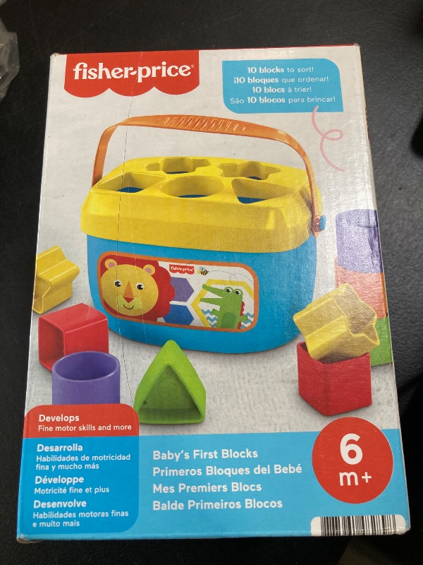 Photo 1 of Fisher-Price Stacking Toy Baby's First Blocks Set of 10 Shapes for Sorting Play for Infants Ages 6+ Months