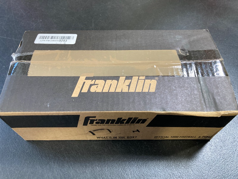 Photo 1 of Franklin Sports Official Size Football - All-Weather 1000 Regulation Outdoor Football - Synthetic Leather Adult Ball - Extra Grip Official Size - Brown + White