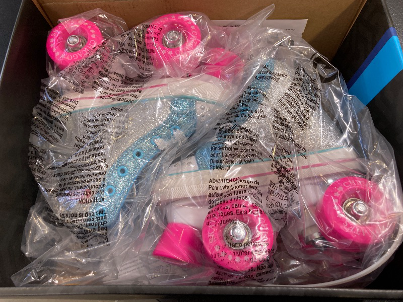 Photo 1 of Chicago Girls Fashion Quad Skates – Glitter High-Top, Flashing Lights, 54mm Urethane Wheels, Adjustable Trucks, Indoor & Outdoor Use