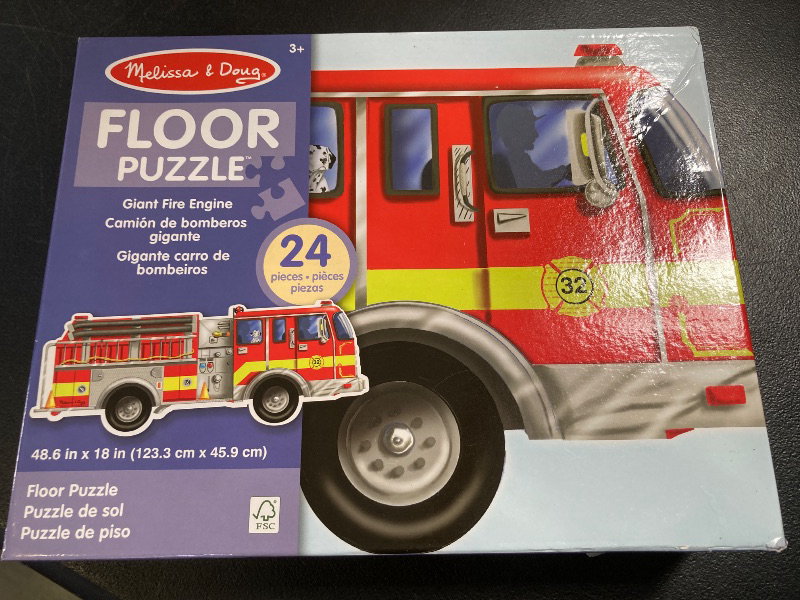 Photo 1 of Melissa & Doug Fire Truck Jumbo Jigsaw Floor Puzzle (24 pcs, 4 feet Long) - FSC Certified