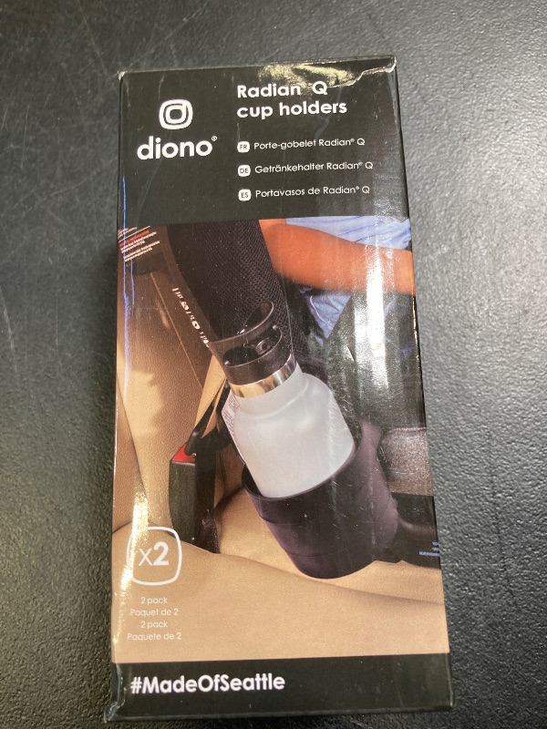 Photo 1 of Diono Car Seat Cup Holders for Radian and Everett Car Seats, Pack of 2 Cup Holders, Black
